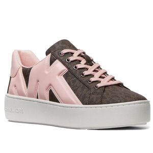 Michael Kors Poppy Logo and Faux Patent Leather Sneakers Size 9